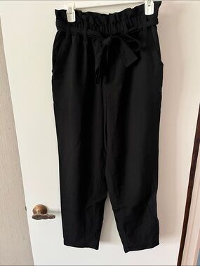 a new day Black Paperbag Waist Trousers